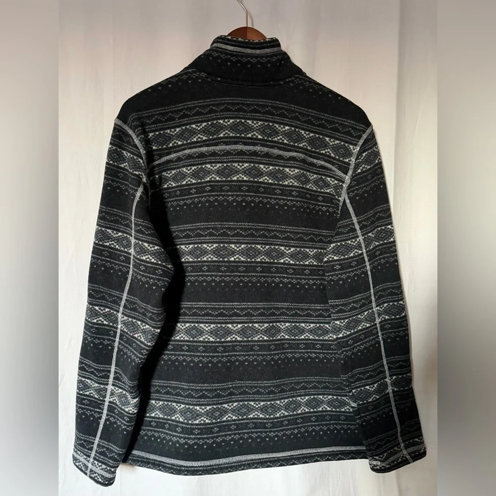 Men’s The North Face Fleece Quarter Zip Sweater w. Geometric Design - Black - XL